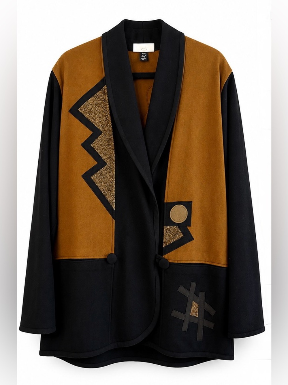 Vintage 1990’s Beppa Wearable Art 100% Wool Color Block Jacket,M,Mint Condition